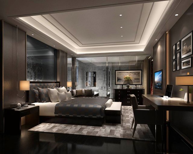 beautifully stylish and luxurious bedrooms 63 Model 3D .c4d .max .obj .3ds .fbx .stl .blend 