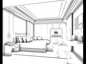 красиво стильні та розкішні спальні 63 3D Модель