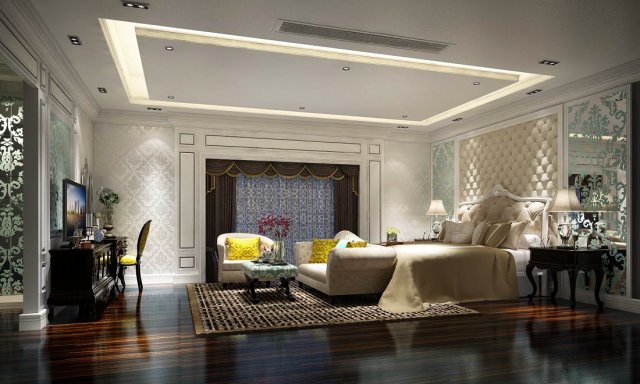 beautifully stylish and luxurious bedrooms 70 3D मॉडल .c4d .max .obj .3ds .fbx .stl .blend 