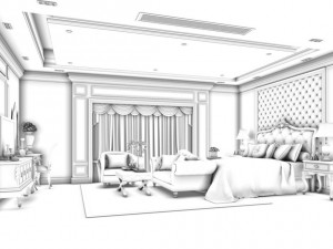 beautifully stylish and luxurious bedrooms 70 3D मॉडल