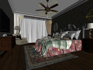 beautifully stylish and luxurious bedrooms 76 Modello 3D