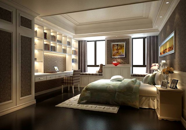 beautifully stylish and luxurious bedrooms 77 Model 3D .c4d .max .obj .3ds .fbx .stl .blend 