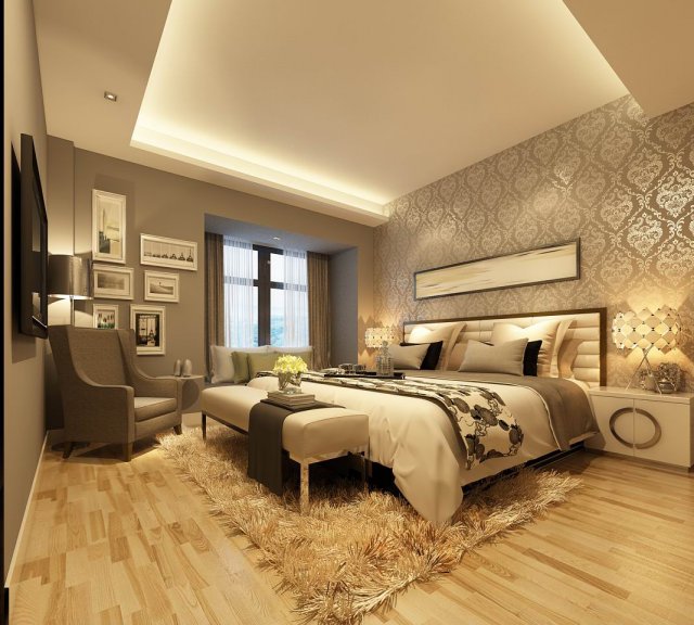 beautifully stylish and luxurious bedrooms 82 Modelo 3D .c4d .max .obj .3ds .fbx .stl .blend 