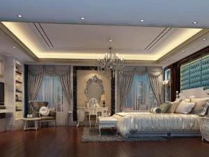 wunderschön stilvolle und luxuriöse Schlafzimmer 97 3D Modell