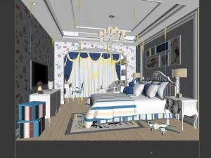 beautifully stylish and luxurious bedrooms 98 3D Model