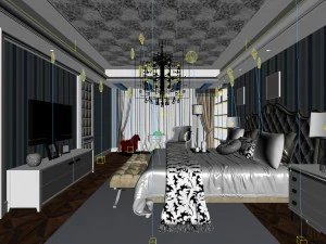 beautifully stylish and luxurious bedrooms 99 3D Model