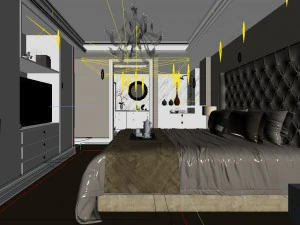 beautifully stylish and luxurious bedrooms 103 3D Model