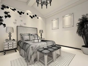 beautifully stylish and luxurious bedrooms 105 3D Model