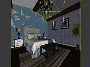 beautifully stylish and luxurious bedrooms 105 3D Model