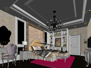 beautifully stylish and luxurious bedrooms 108 3D Model