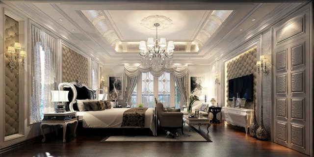 beautifully stylish and luxurious bedrooms 109 3D Modell .c4d .max .obj .3ds .fbx .stl .blend 