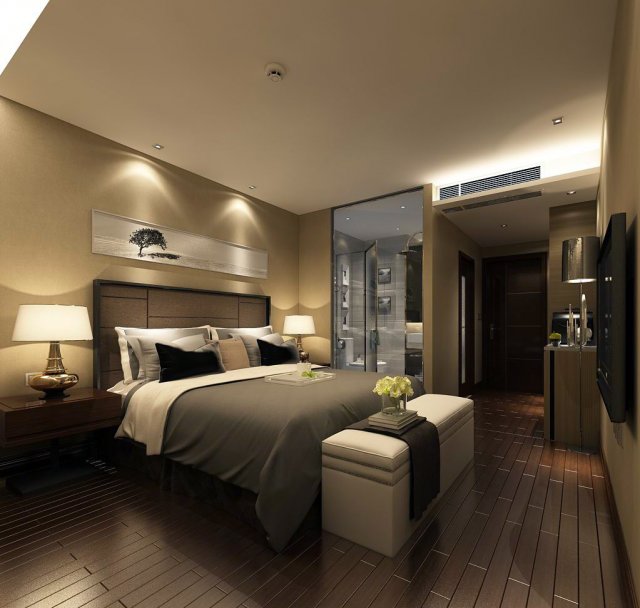 beautifully stylish and luxurious bedrooms 117 3D Model .c4d .max .obj .3ds .fbx .stl .blend 