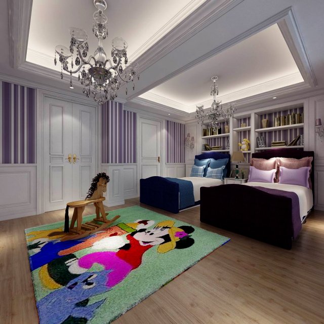 beautifully stylish and luxurious bedrooms 120 3D Model .c4d .max .obj .3ds .fbx .stl .blend 