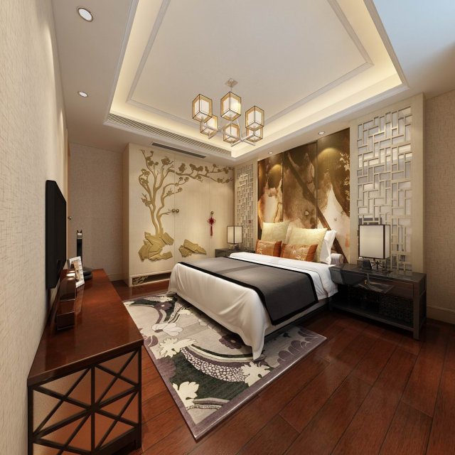 beautifully stylish and luxurious bedrooms 123 Modello 3D .c4d .max .obj .3ds .fbx .stl .blend 