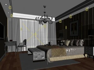 beautifully stylish and luxurious bedrooms 124 3D Model