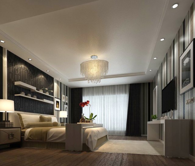 beautifully stylish and luxurious bedrooms 127 Modelo 3D .c4d .max .obj .3ds .fbx .stl .blend 