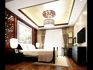 खूबसूरती से स्टाइलिश और शानदार बेडरूम 128 3D मॉडल