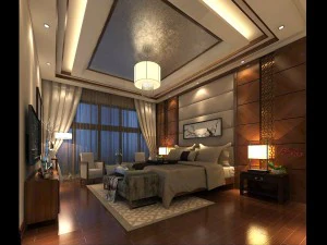 kamar tidur bergaya indah dan mewah 132 Model 3D