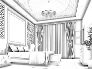 beautifully stylish and luxurious bedrooms 135 3D Model