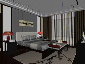 beautifully stylish and luxurious bedrooms 145 3D Model