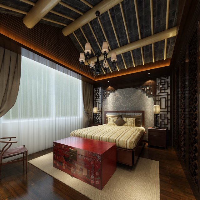 beautifully stylish and luxurious bedrooms 147 3D Модель .c4d .max .obj .3ds .fbx .stl .blend 