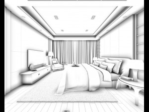bedroom hotel suites designed 02 3D Модель