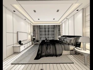 bedroom hotel suites designed 02 3D Model
