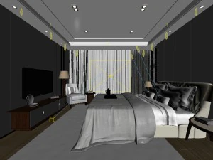bedroom hotel suites designed 02 3D Model