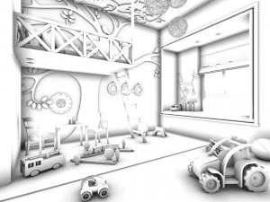 children bedroom 01 3D Model