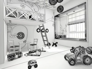 children bedroom 01 3D Model