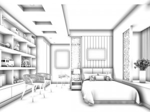 family children bedroom design full model 01 3D Модель