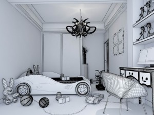 family children bedroom design full model 02 3D Модель