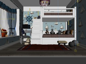 family children bedroom design full model 03 3D-Modell