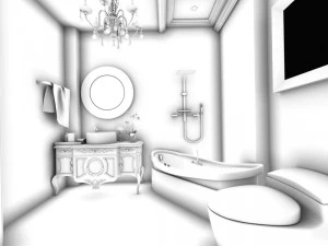 luxurious stylish bedroom 02 3D Model