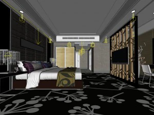 luxurious stylish bedroom 04 3D Model