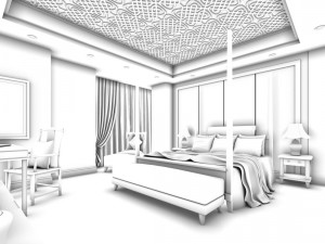 luxurious stylish bedroom 05 3D 모델