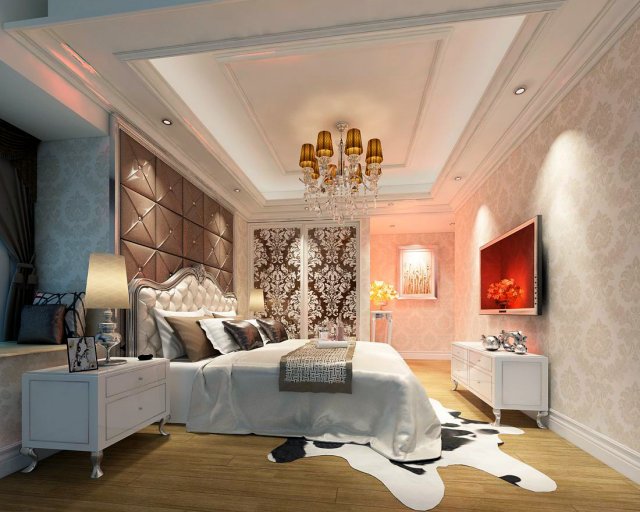 luxurious stylish bedroom 06 3D Модель .c4d .max .obj .3ds .fbx .stl .blend 