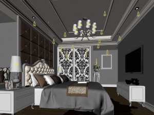 luxurious stylish bedroom 06 3D Модель