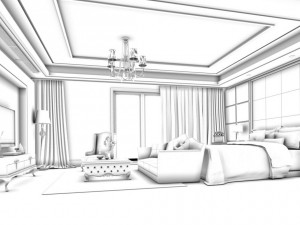 luxurious stylish bedroom 07 3D Model
