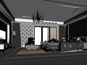 luxurious stylish bedroom 07 3D Model