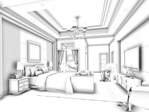 luxurious stylish bedroom 08 3D Model