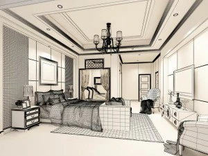 luxurious stylish bedroom 08 3D Model