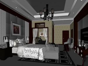 luxurious stylish bedroom 08 3D Model