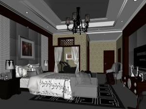 luxurious stylish bedroom 08 3D Model