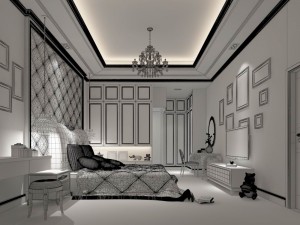 luxurious stylish bedroom 09 3D Модель
