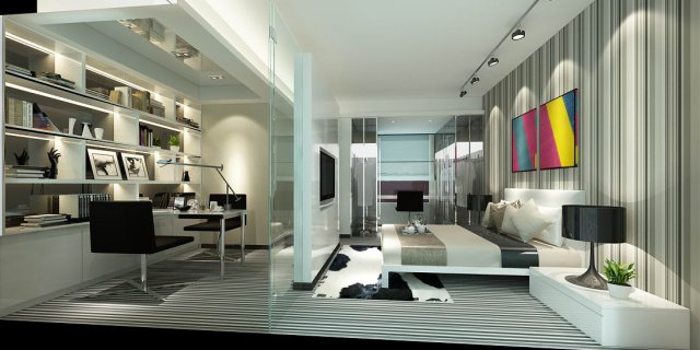 luxurious stylish bedroom 11 3Dモデル .c4d .max .obj .3ds .fbx .stl .blend 