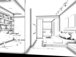 luxurious stylish bedroom 11 3D Model