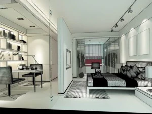 luxurious stylish bedroom 11 3D Model