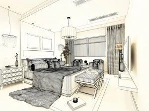 luxurious stylish bedroom 13 3D Model