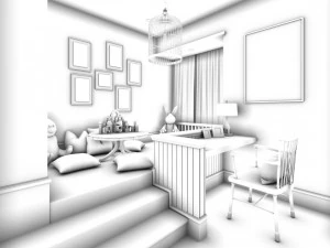 luxurious stylish bedroom 18 3D Model